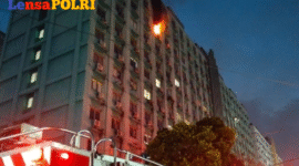Kebakaran melanda Apartemen City Park, tepatnya di lantai 11 Tower H, Cengkareng Timur