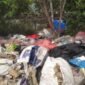 foto tumpukan sampah di bantaran kali sungapan Prancis Tangerang,(dok.Lensapolri/MRZK)