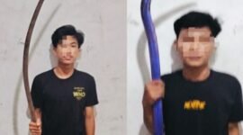 Gerak cepat Polsek Benda Tangkap Dua Pemuda Bersenjata Tajam di Jalan Raya Perancis (Foto: Lensapolri.com/deri)