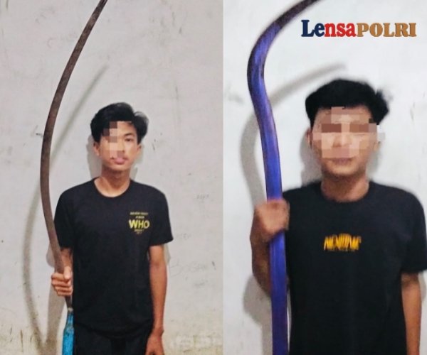 Gerak cepat Polsek Benda Tangkap Dua Pemuda Bersenjata Tajam di Jalan Raya Perancis (Foto: Lensapolri.com/deri)