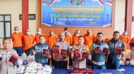 Konferensi pengungkapan kasus narkotik polres Jakarta Pusat