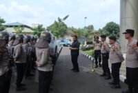 Foto Personel Sat Samapta Polres Metro Tangerang Kota mengikuti Pelatihan Fungsi Dalmas di Lapangan Polres Metro Tangerang Kota,(Dok.Istimewa)