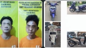 Tim Reskrim Cipondoh Tangkap Dua Spesialis Curanmor Bersenjata Kunci T