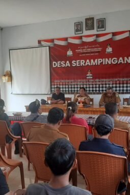 Jaga Kamtibmas, Bhabinkamtibmas Desa Serampingan hadiri Rakor Persiapan Nataru