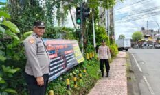 Satgas Preemtif Ops Lilin Agung 2025 Polres Tabanan Pasang Spanduk Imbauan, Ajak Masyarakat Jaga Kamtibmas Nataru