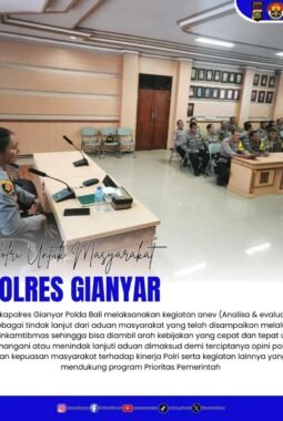 Wakapolres Gianyar Pimpin Anev Aduan Masyarakat, Wujud Komitmen Polri Tingkatkan Kualitas Pelayanan Publik