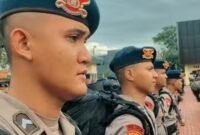 100 personel Satuan Brimob Polda Banten yang akan bertugas dalam Operasi Aman Nusa II Bawah Kendali Operasi (BKO) Polda Aceh (Foto: Polda Banten)