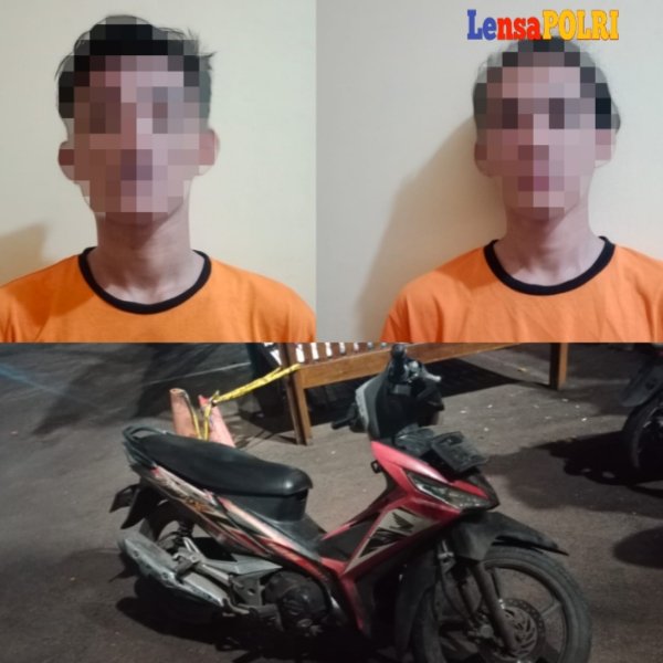 Kedua pelaku beserta barang bukti