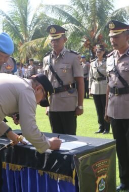 Polres Bangli Gelar Upacara Serah Terima Jabatan Empat Pejabat Utama