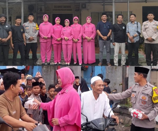 Bhayangkari Ranting Polsek Kresek dan PWGK Bagikan Ratusan Takjil di Depan Mapolsek